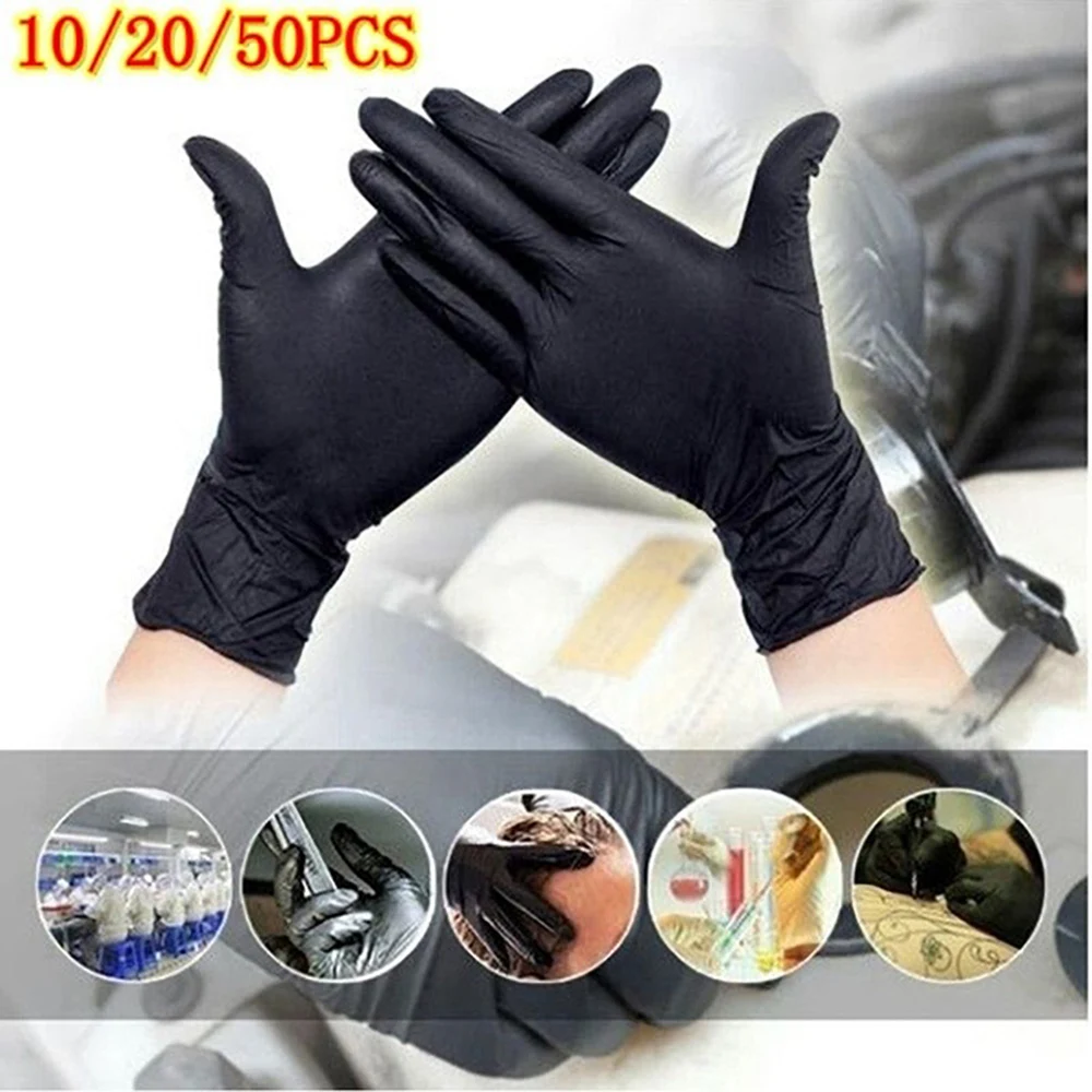 

Black Disposable Latex Gloves Garden Gloves For Home Cleaning Rubber Catering Food Gloves Tattoo Gloves