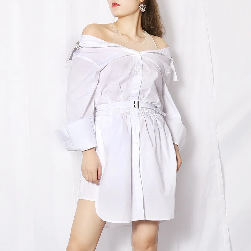 

Женская приталенная юбка-рубашка, роскошная модная классическая сетчатая юбка с отделкой стразами, модель A2 на весну и лето, 2021