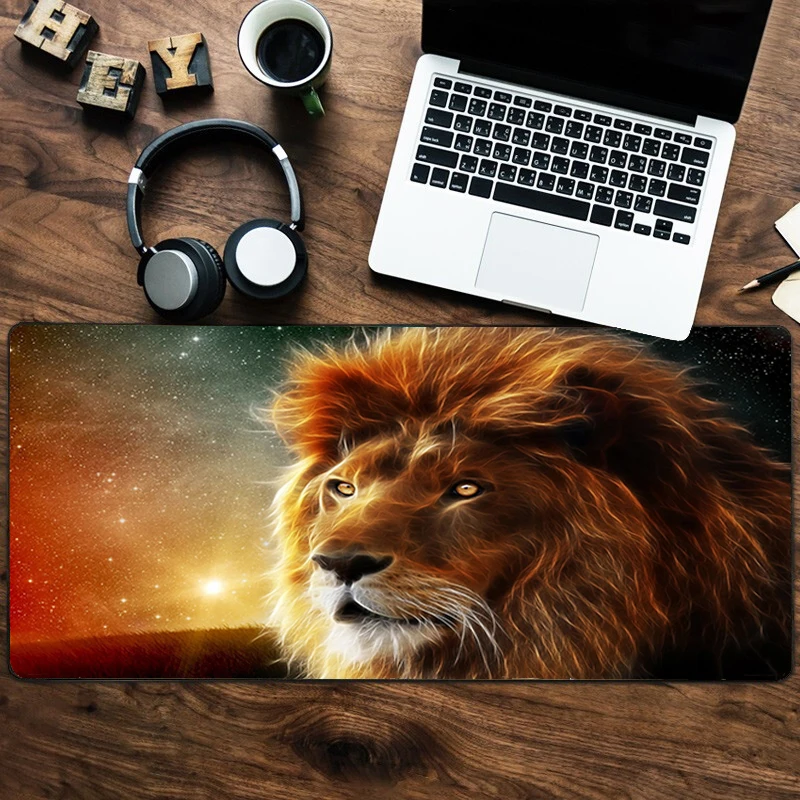 

Lion head Mouse Pad Gaming With Lock Edge Anime 300*800 Version Mousepad For Dota Lol Macbook Mosue Carpet