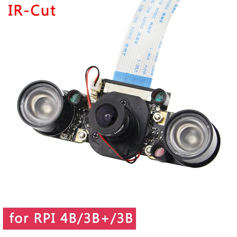 Câmera de Visão Automaticamente o Modo Noite para Rpi 3b + – Raspberry Ir-cut Noturna Focal Ajustável 5 mp Ov5647 Alternar Dia – 3b 2b pi 4