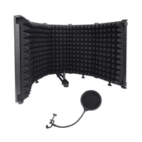 microphone isolation shield with blowout prevention netabsorbing foam reflector folding panelfor blue yetietc5 fold