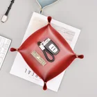 Кожаный Настольный лоток для хранения, квадратный лоток для хранения, европейский стиль, кожаный ящик для ювелирных изделий