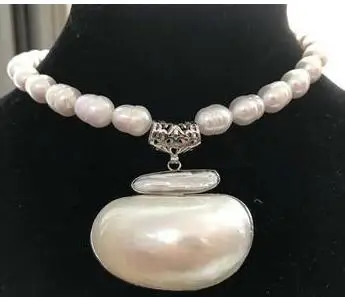FC030303 17 &quot10-13 мм белый Бива Дэнс Пресноводная жемчужина ожерелье подвеска mabe