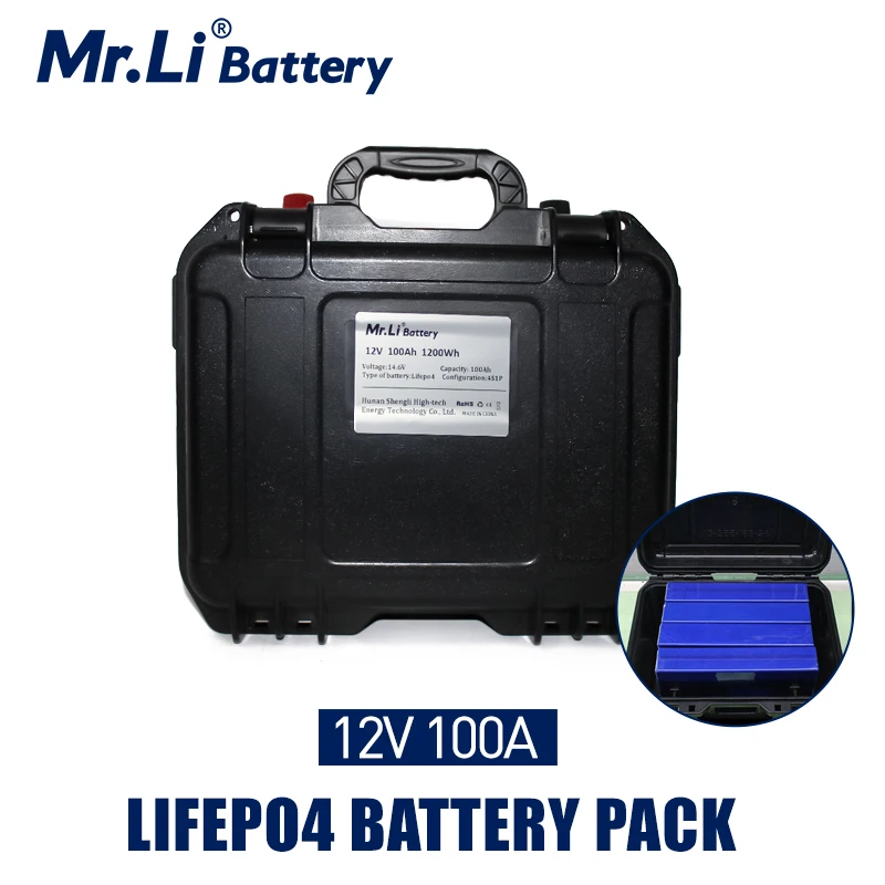 

（Give Away Charger）Lifepo4 12V 100Ah Rechargeable Battery Pack With Build-in BMS For Solar System Boat Power Supply EV RV