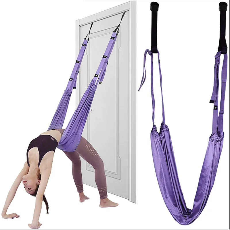 

Aerial Yoga Hammock Swing Women Adjustable Aerial Yoga Strap Hanging Hammock Elastic and Stretch Bar Handstand Training Device