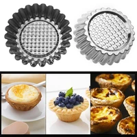 20pcs baking cups non sticky easy to demold stainless steel egg flan tart mould