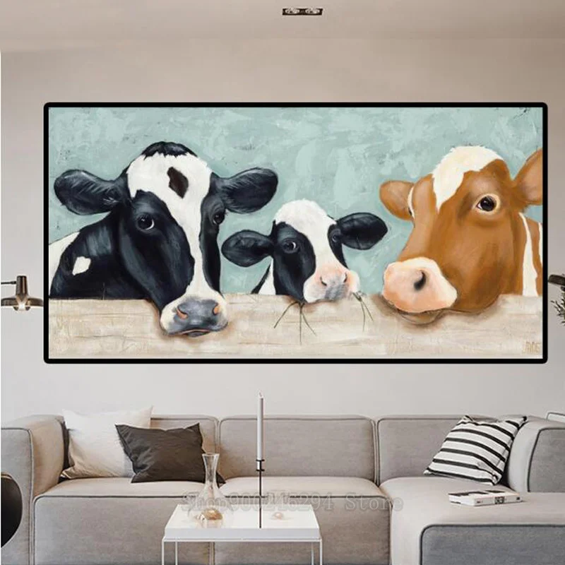 Полная квадратная круглая Алмазная вышивка ферма с коровами 5D алмазная