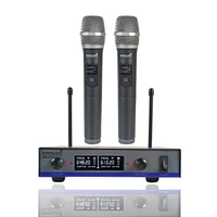 professional 2 channel uhf system dynamic microphone 2ch handheld wireless microphone for party stage host church mic smu 0216a