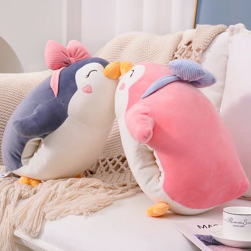 Kawaii Plushie бант пингвин плюшевые игрушки милые подушки набивные животные Акула