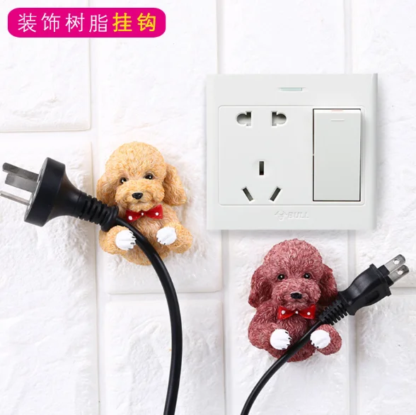 Крючок в виде мультяшного Тедди собаки из смолы крючок для розетки подвесной