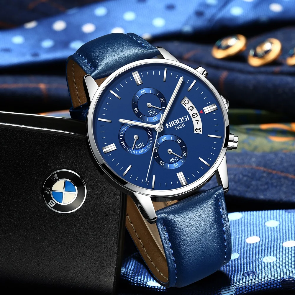 NIBOSI Relogio Masculino Luxury Men Watches Top Brand Men's Quartz Clock Waterproof Sports Chronograph Wristwatches Montre Homme