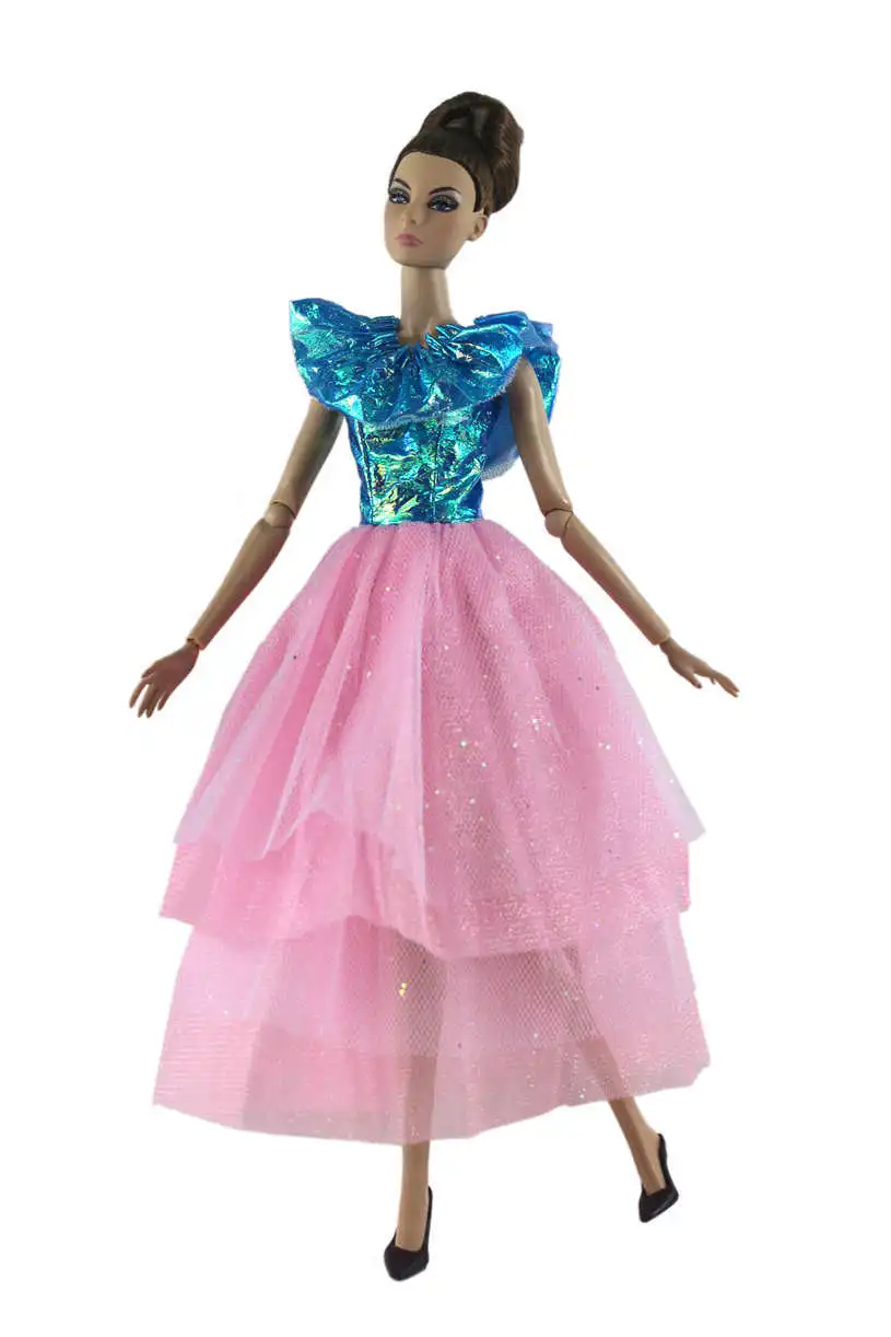 Ручная работа 1 шт. Принцесса Винтаж лазер синий розовый платья для 30 см кукла