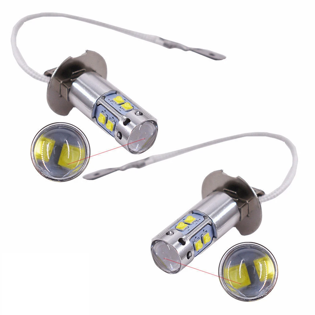 

2pcs H3 50W CREE Chip LED Fog Light 6000K White Car Driving L Bulb Auto Running Light