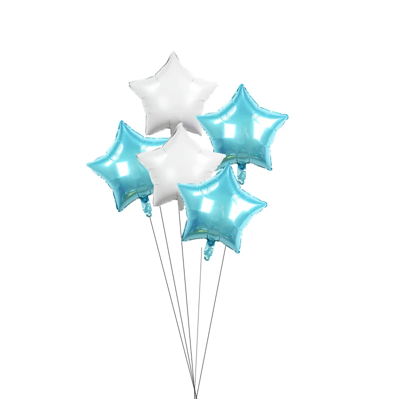 3skyBL 2white WJX 5 шт. 18 дюймов золотой синий шар звезда из фольги сердце Свадебные воздушные шарики праздник в честь рождения ребенка, Рождество Красный Зеленый Звезда Дети шарики на день рождения - Цвет: 3skyBL 2white WJX