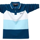 Размера плюс 6XL-L 2020 новая брендовая мужская Однотонная рубашка-поло с длинным рукавом Осенняя теплая рубашка повседневные топы с принтом синие джинсы