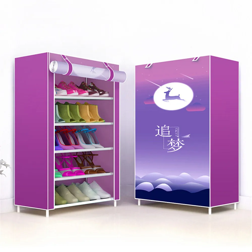 

Стойка для обуви простая многослойная экономичная металлическая пластиковая Пыленепроницаемая сборка стойка для обуви в прихожую общежит...