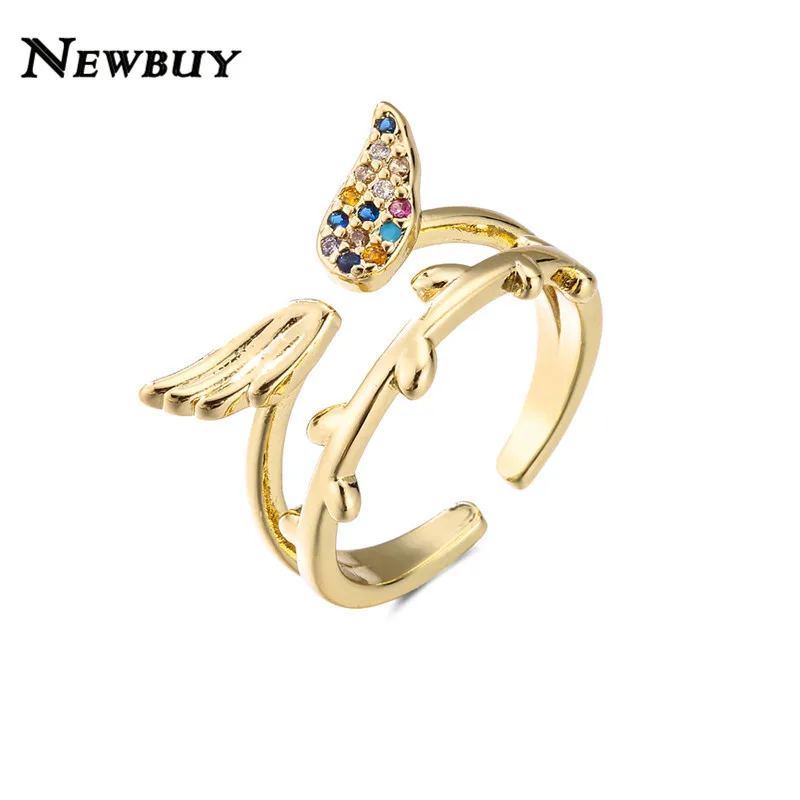 NEWBUY уникальный дизайн Ангел Flying Wing Форма кольцо для Для женщин платья
