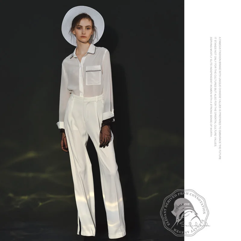 

Шелковые блузки рубашки для женщин; Туфли-лодочки качественные белые прозрачные размера плюс; Повседневная пикантная деловая модельная од...