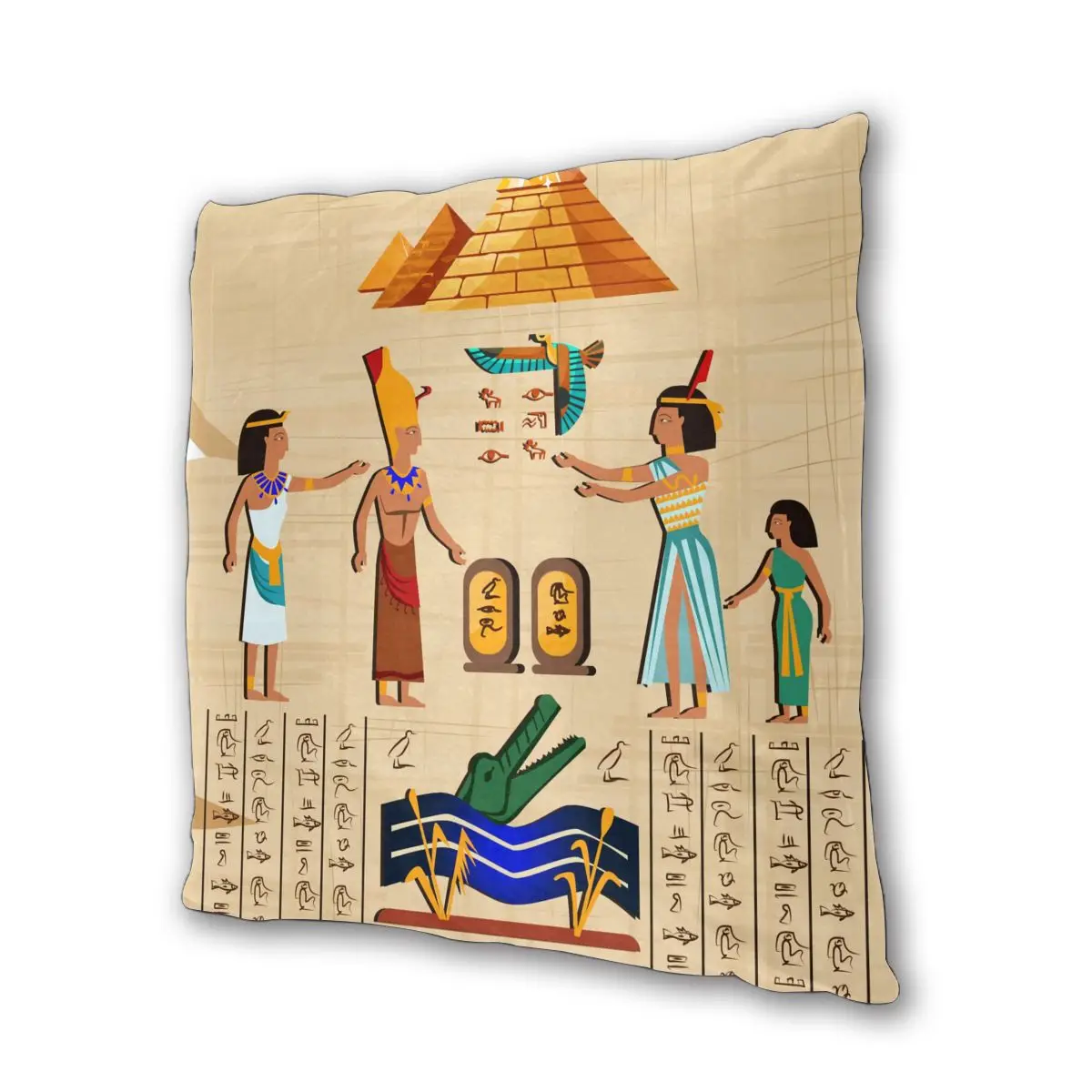 Декоративная подушка чехол древний Египетский папирус декоративная квадратная