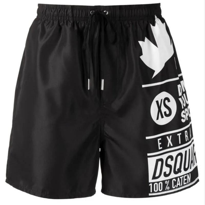 

DSQ2 2021 Men's Summer New Trend Fashion Printing Polyester Beach Shorts Outdoor Leisure Fitness 3-Point Seaside Swimming Shorts