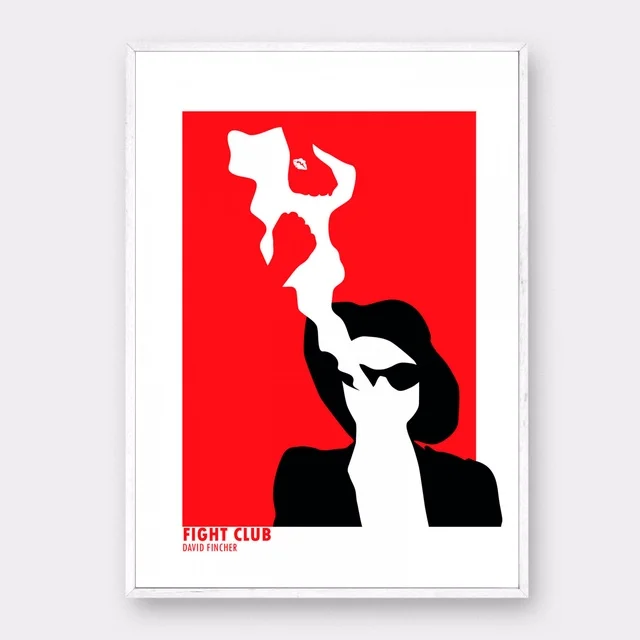 Минималистичный абстрактный постер фильма Бойцовский клуб Крестный отец