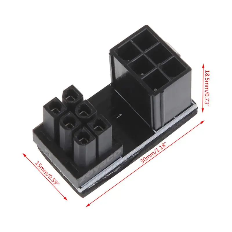 

A TX 6pin Male 180 Degree Angled to 6Pin Female Power Adapter for Graphics cable 831D