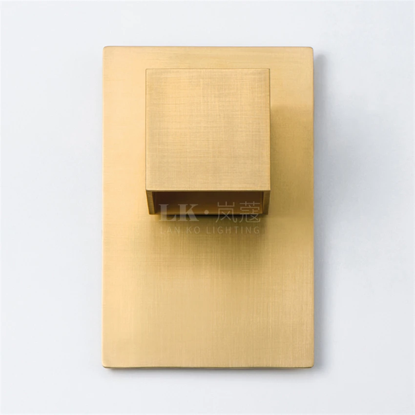 Offerte Post Modern Square Lampade Da Parete In Rame Di Lusso Retro Soggiorno Sfondo Camera Da Letto Comodino Corridoio Bar Applique Da Parete Illuminazione Luci