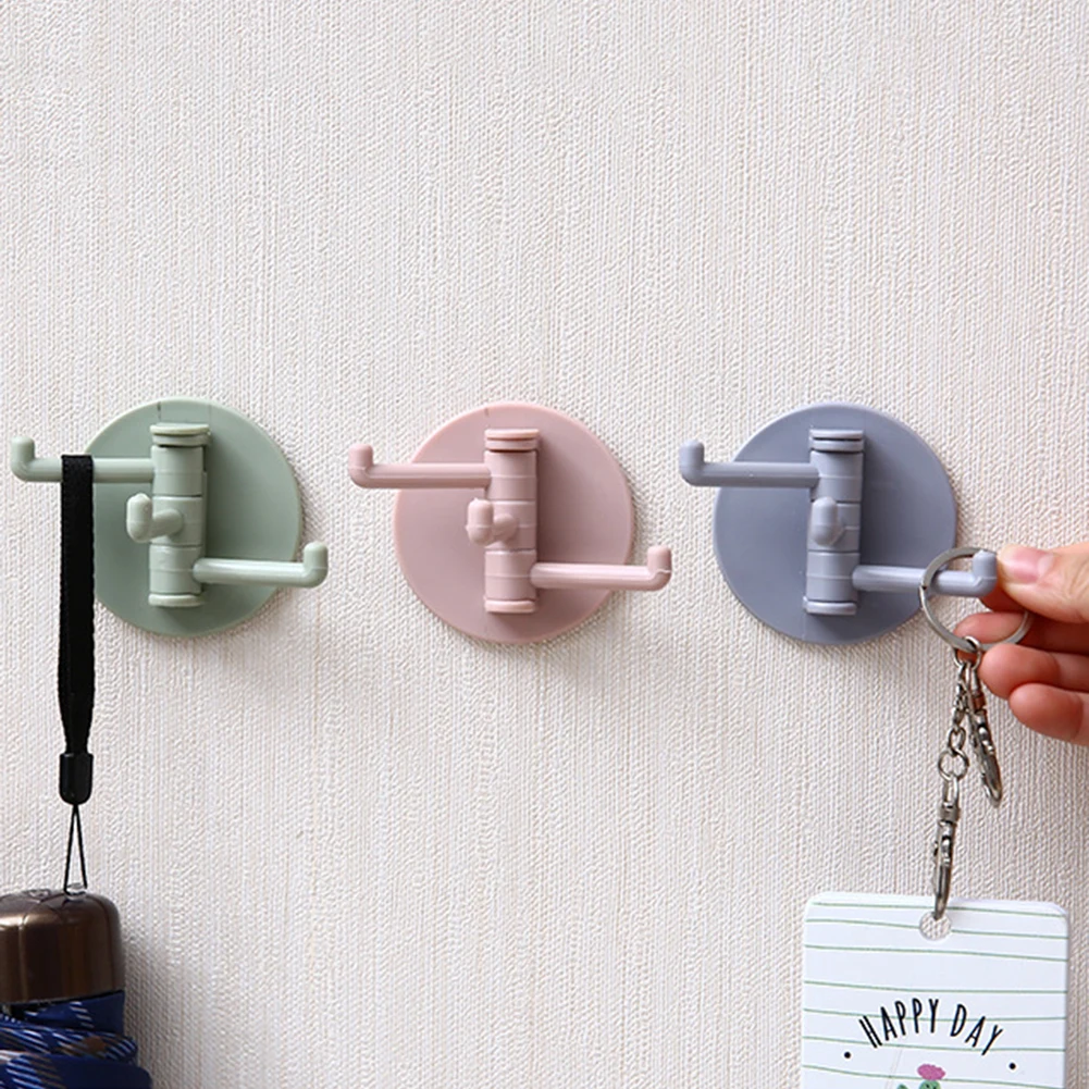 

Настенная вешалка для ванной, без отверстий, немаркая, 3 поворота, на бесшовный клейкий крючок градусов, мощный крючок