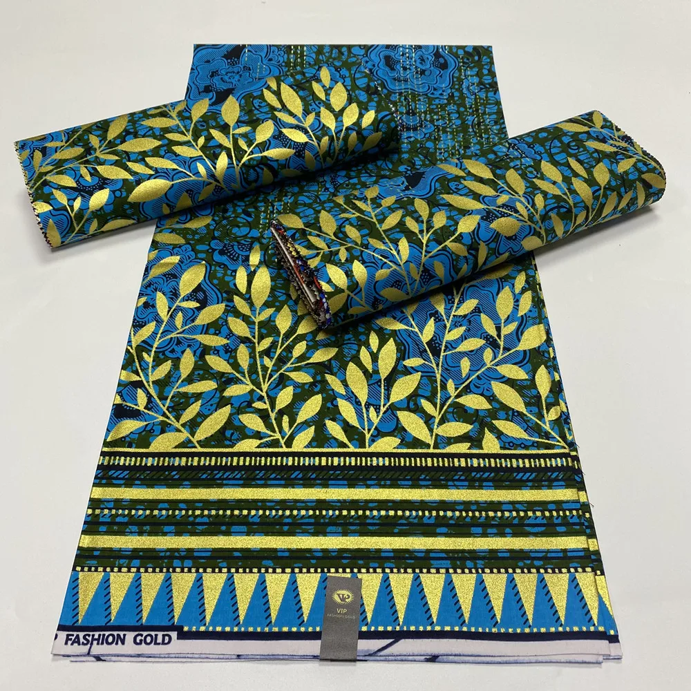 

Африканская восковая ткань, Золотая фольга, швейный материал, 6 ярдов, 100% хлопок, высокое качество для сумок для платьев, Гана, лидер продаж, HS31302