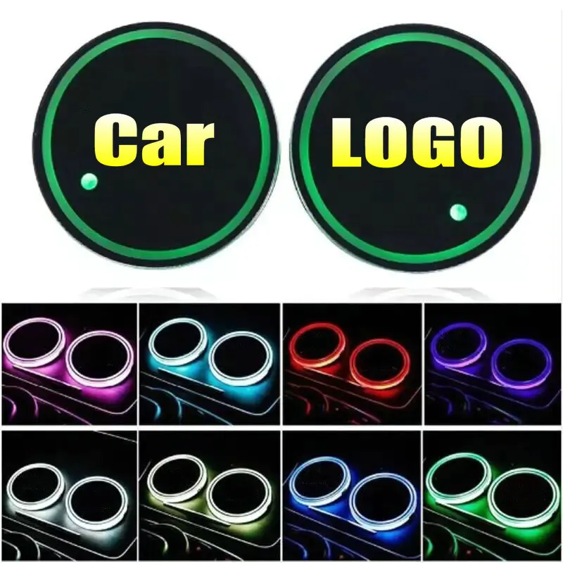 

2X Led Logo Cup Light Luminous Lights For Hyundai ix35 i30 i20 i40 Tucson Mistra Sonata Elantr Kona Hybrid Ioniq Santa Accessory