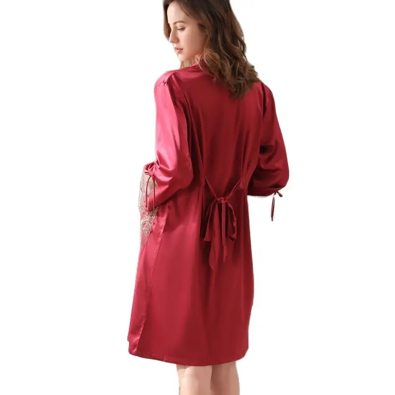 Новейшая весенне летняя тонкая пикантная кружевная ночная рубашка из вискозы