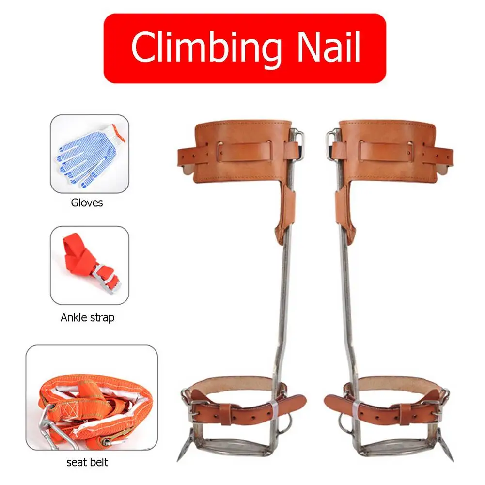 

2/1 Gears Tree Climbing Spike Set thick Climbing Tree Shoes Stainless Steel Tree Climbing Artifact Upright Tree Climbing Nails