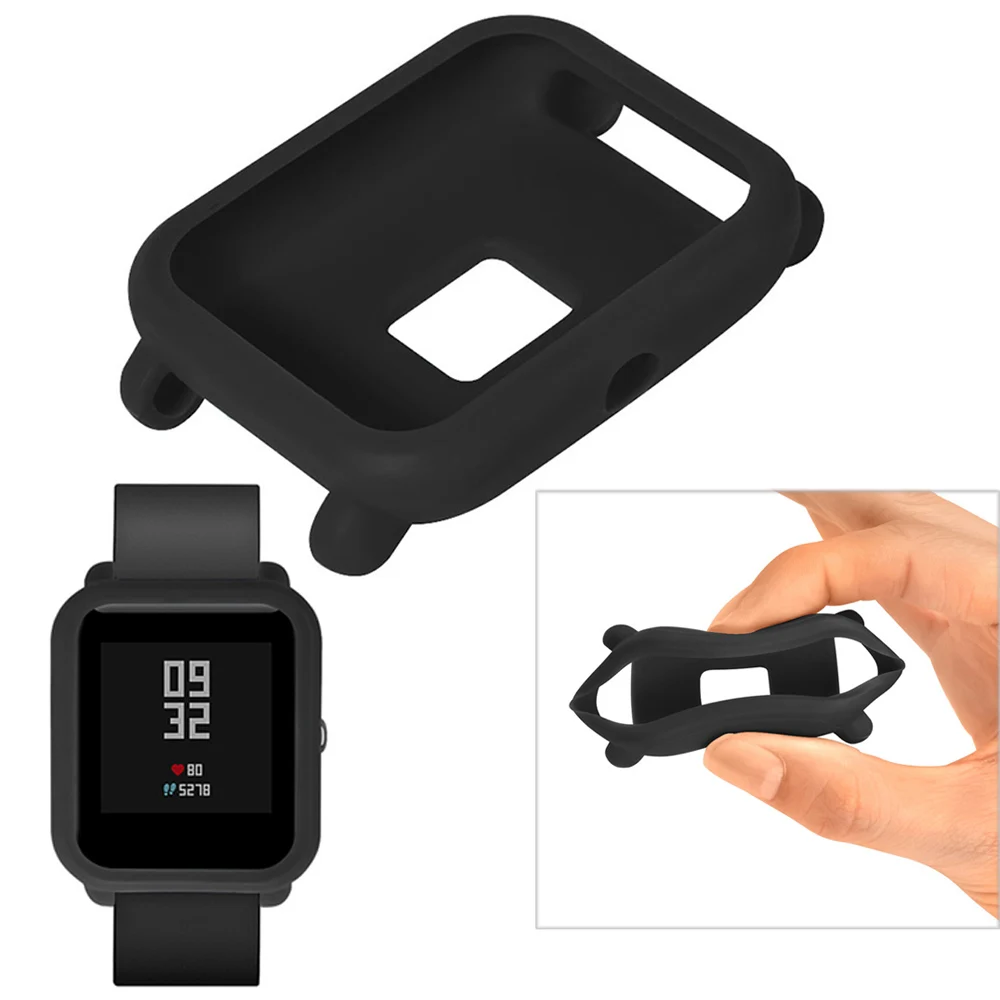 YHNUJM 20 мм кожаный ремешок для часов + защитный чехол экрана Xiaomi Huami Amazfit Youth Bip Bit Smart