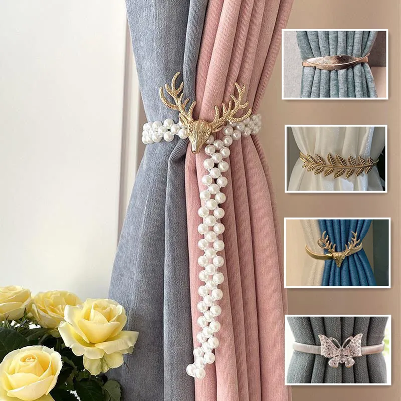 

Fashion Elk Curtains Buckles For Living Room Window Curtains Tieback Holder Curtain Strap Accessories New Home Decorations