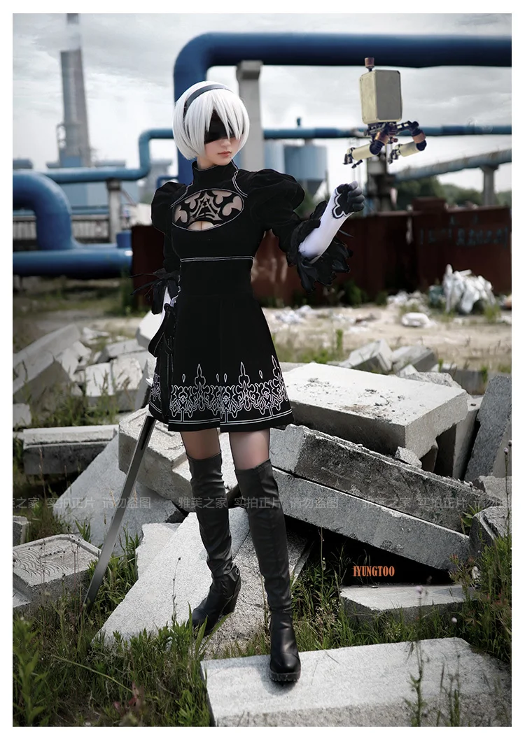 Костюм для косплея NieR:Automata 2B карнавальный реквизит Хэллоуина |