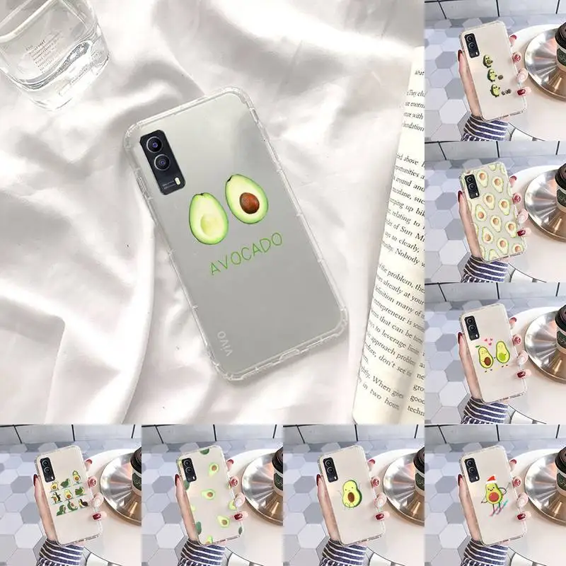 

avocado Phone Case Transparent For VIVO S 9 7 6 IQOO NEO 7 5 3 Z3 Z1 X E pro Soft TPU Clear Mobile bags