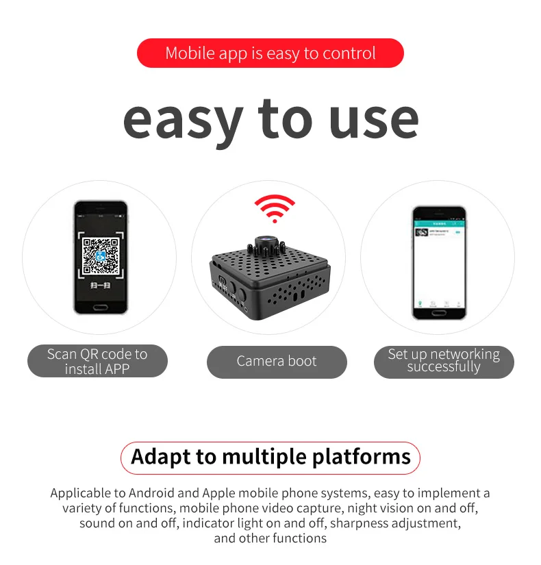 W18 1080P Wifi мини-камера, Домашняя безопасность P2P камера WiFi, камера ночного видения беспроводная камера наблюдения, удаленный монитор телефон приложение