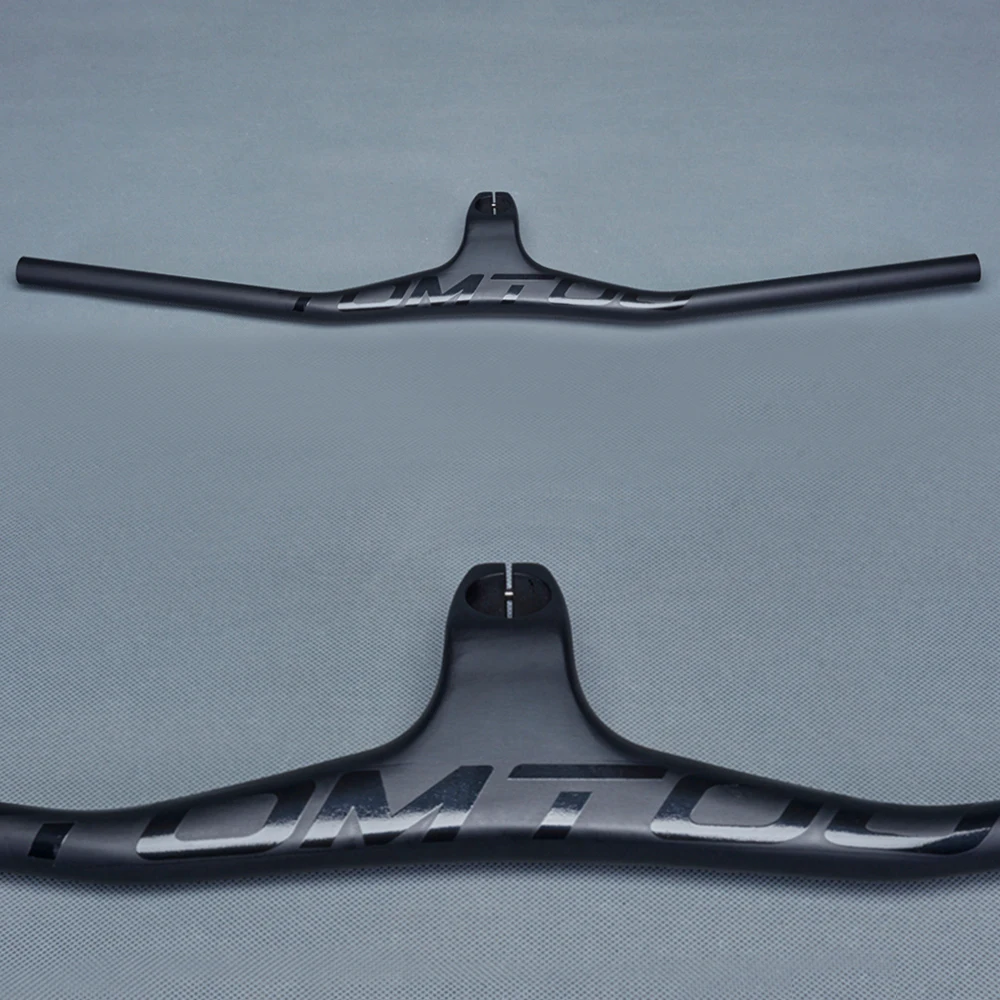 

TOMTOU Full Carbon Fibre Bike MTB Integrated Handlebar With Stem Angle - 17 Degrees Fork Diameter 28.6mm Matte Black