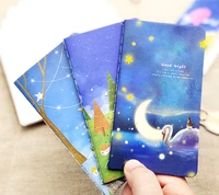 romantic silent night cartoon memo notes portable pocket small notebook creative hand account book cute journal planner notes