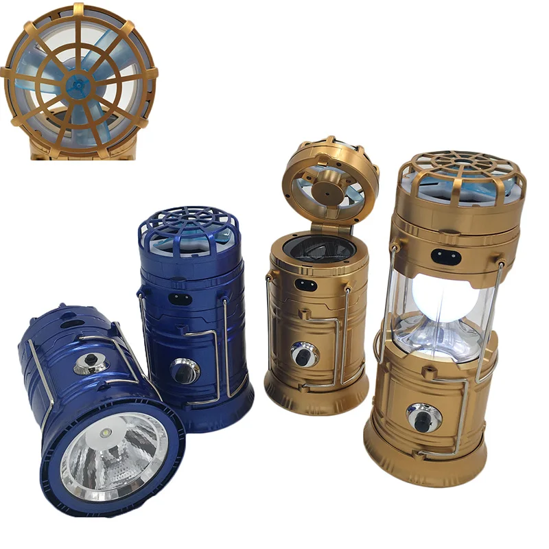 Comprare Lampada Da Campeggio Esterna A LED A Energia Solare Con Ventilatore Appeso Tenda Portatile Telescopica Lanterna Di Emergenza Attrezzatura Da Campeggio Esterna