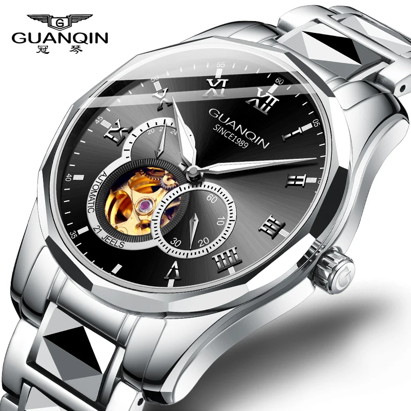 Мужские часы GUANQIN GJ16128 автоматические механические Вольфрамовая сталь Япония MIYOTA