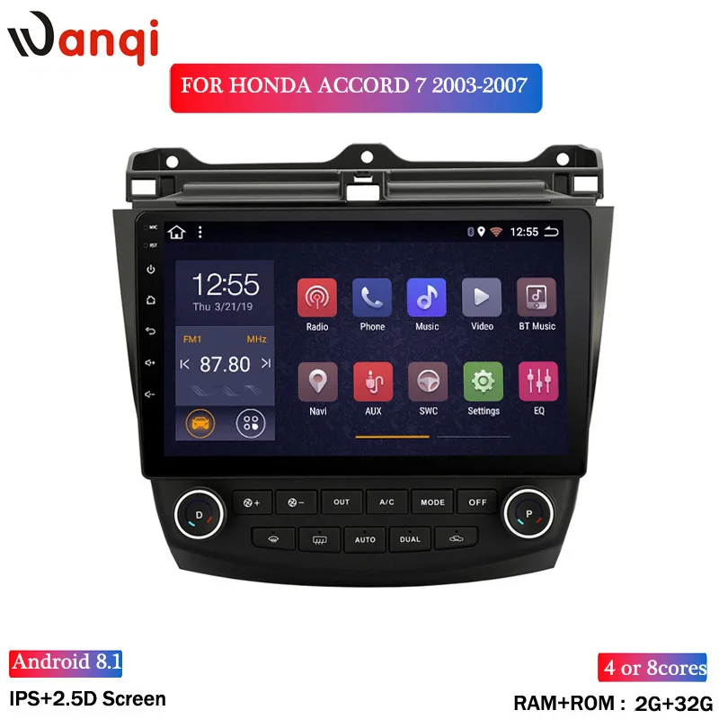 2G ram 32G rom 10 1 дюймов Android 8 автомобильный gps навигатор для Honda accord 7 2003 2007 со стерео