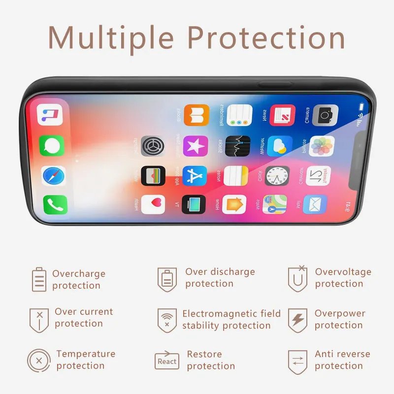 

6000mAh Charging Power Case Battery Charger Case Battery Case Back Cover For iPhone XS XR X XS Max External Power Bank