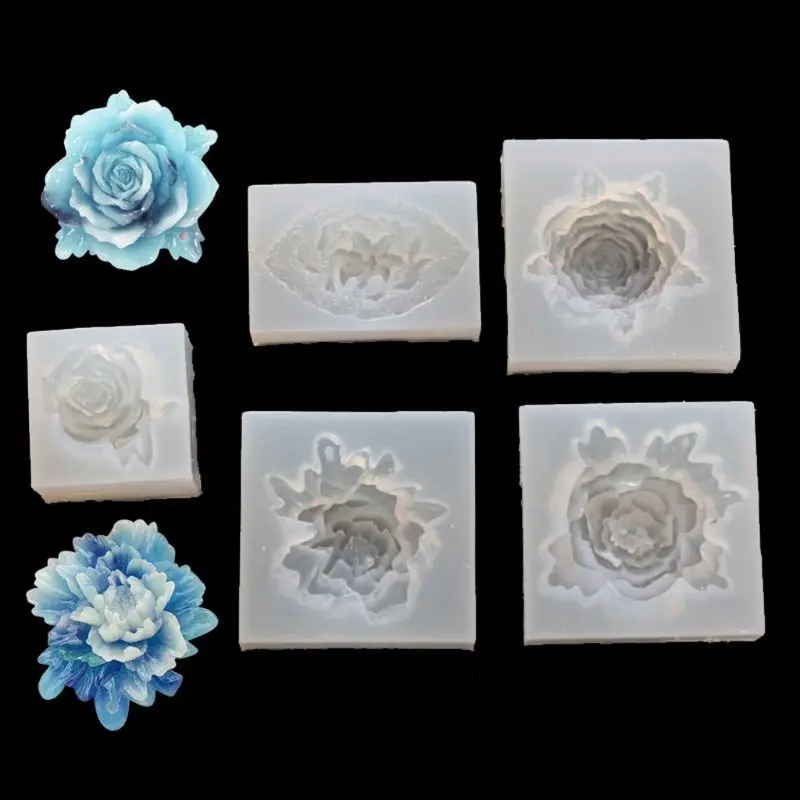 

5Pcs Flower Silicone Jewelry Resin Mold Kit Flower Floral Mold Art Crafts Tools F3MD
