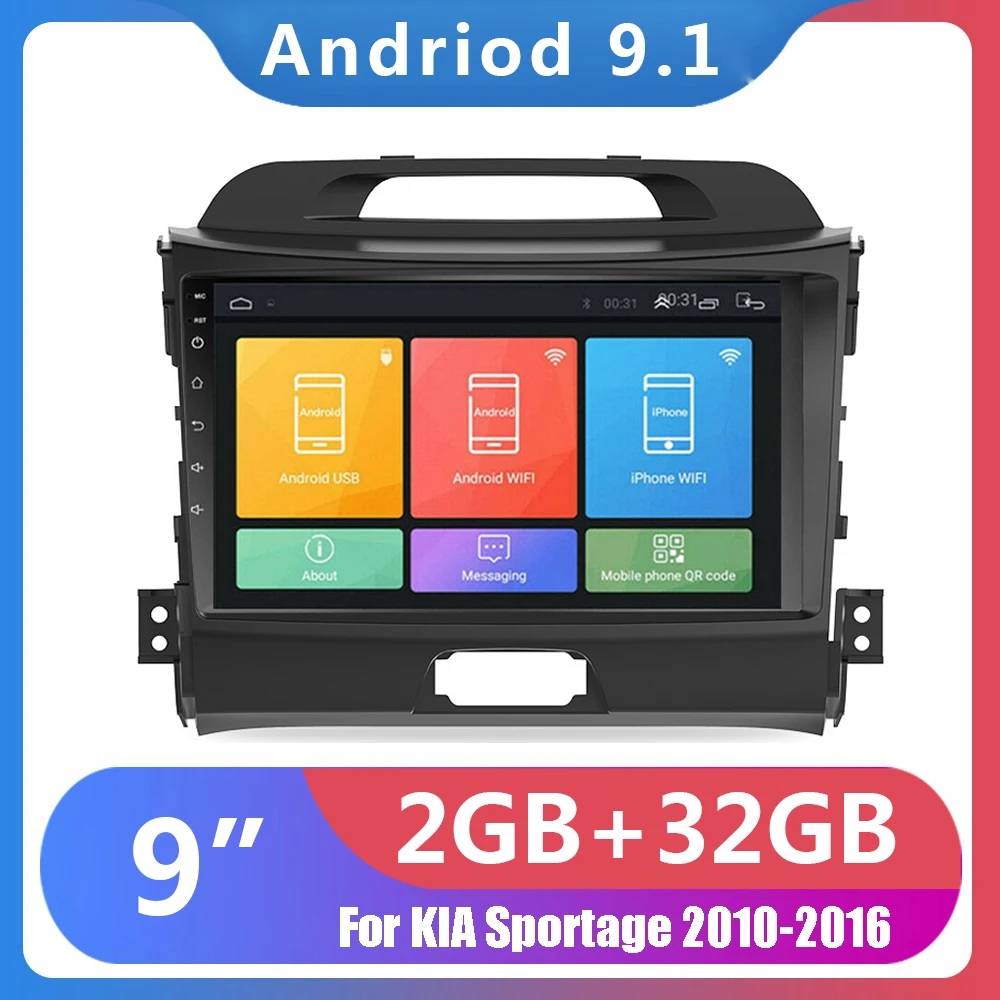 Для KIA Sportage 2010 2011 2012 2013 2014 2015 2016 2Din Android 9 1 автомобильный Радио мультимедийный плеер