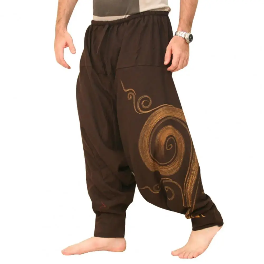 

Men Pants Loose Fit Stylish Nylon Men Harem Pants for Party