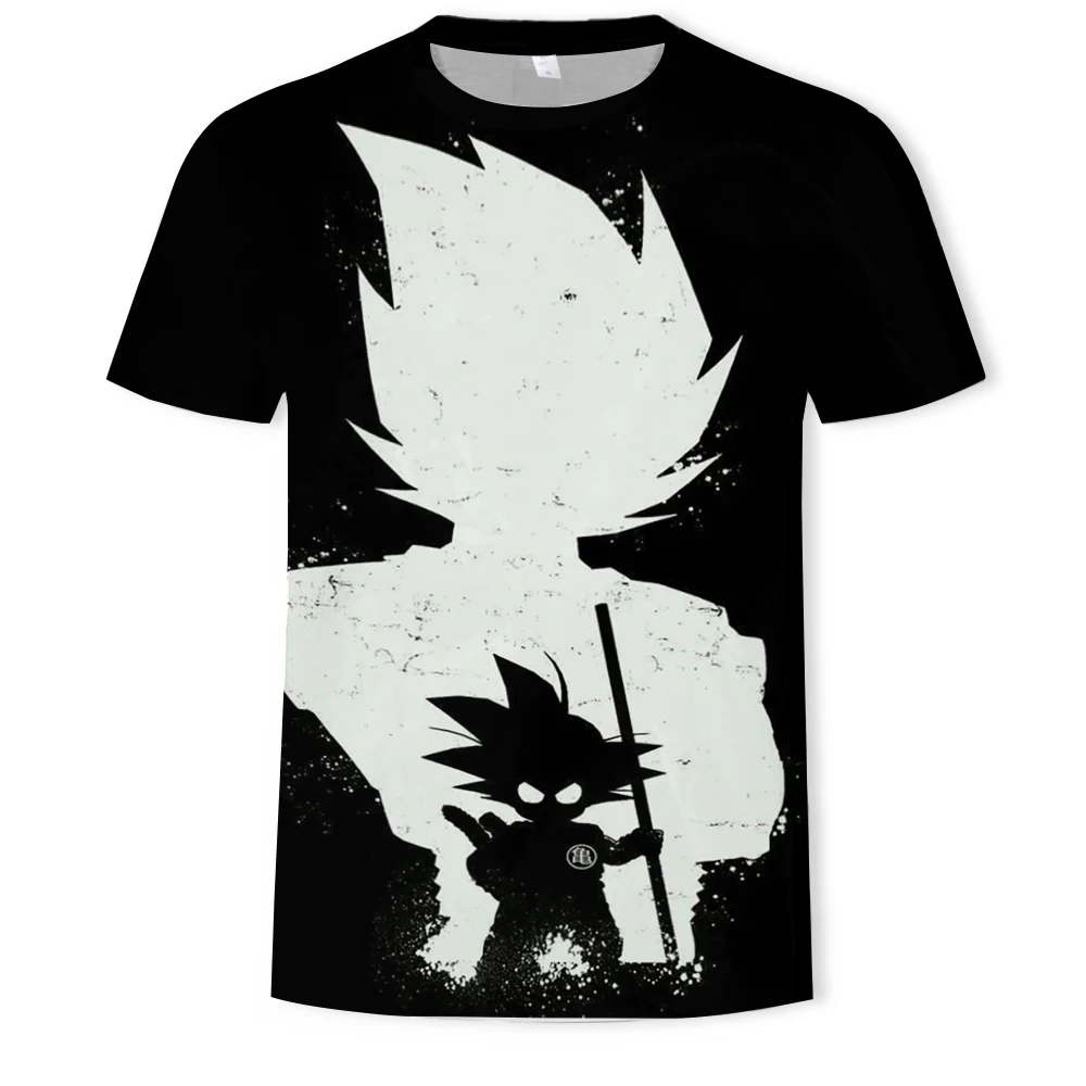 

2021 Summer Fashion New Super Luminous Dragon Ball 3D Printing Pattern Men's Short Sleeve Trend Casual T-shirt Apparel