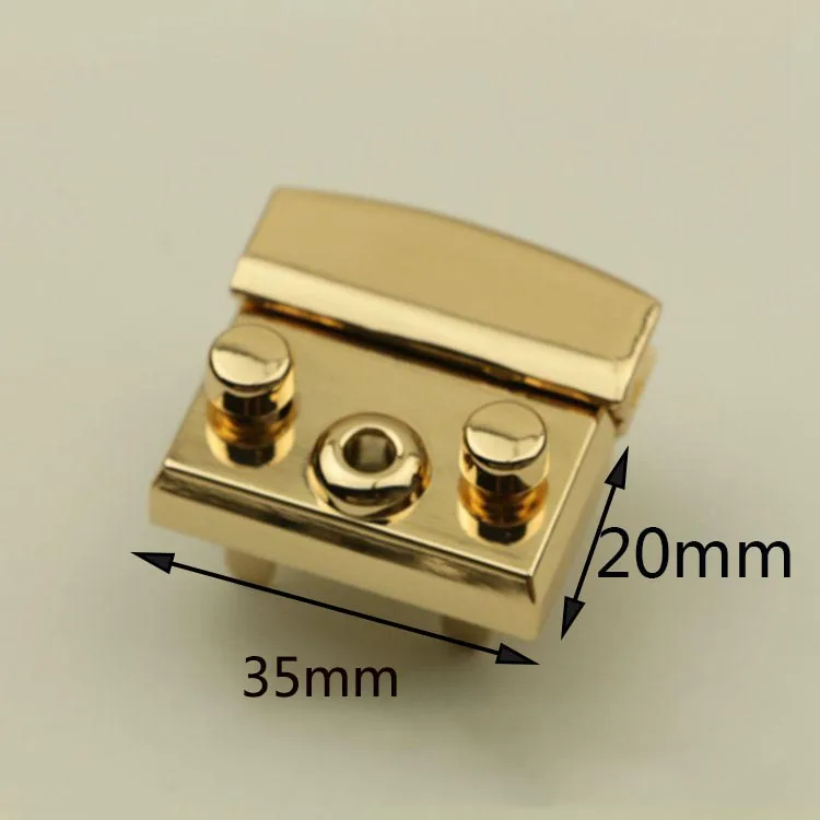 35X20mmgold 2 шт сумки замки пряжки Мода Поворот замок защелки для DIY сумки на замену застежка для сумочки закрывающие аксессуары - Цвет: 35X20mmgold