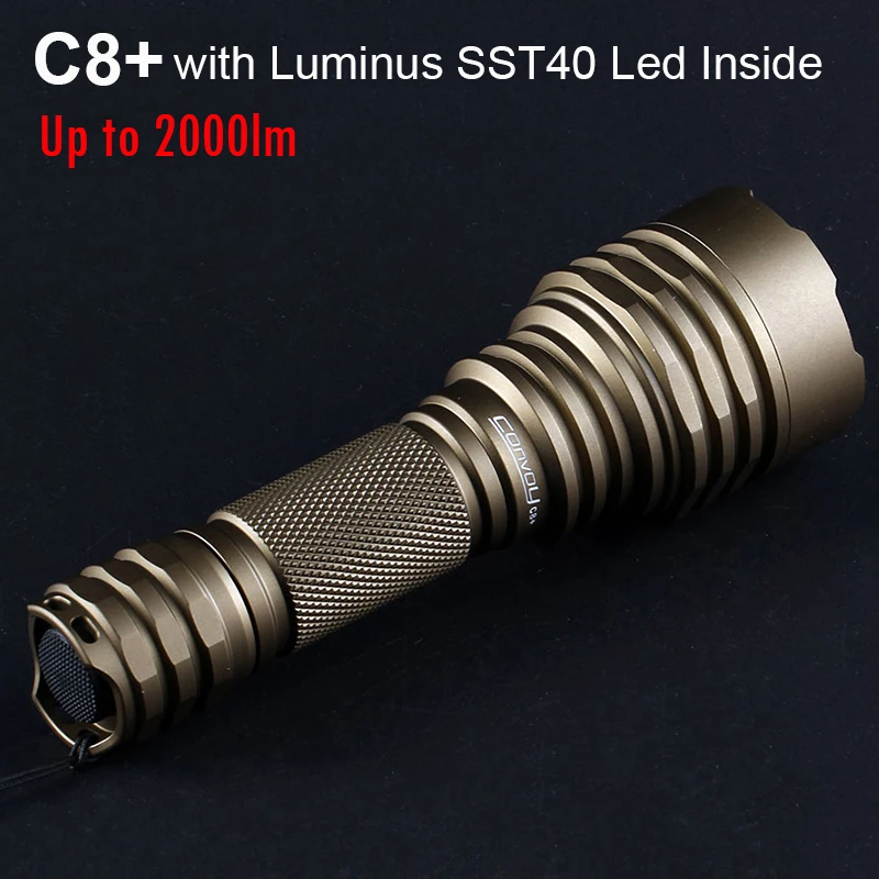 Конвой C8 плюс с SST40 светодиодная вспышка светильник 18650 Linterna фонарик Фонарь