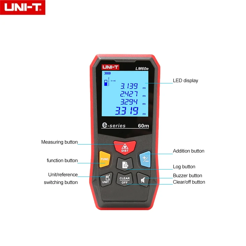 UNI-T Digital Laser Rangefinder LM40e LM50e LM60e Distance Meter Measure Tape Electronic Ruler Range Finder | Инструменты
